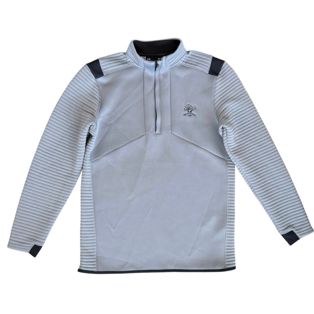 Under Armour Jacket Mens M Gray 1/4 Zip Pullover Storm Golf Daytona Embroidered